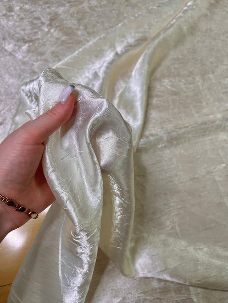 Ivory Crinkle Satin