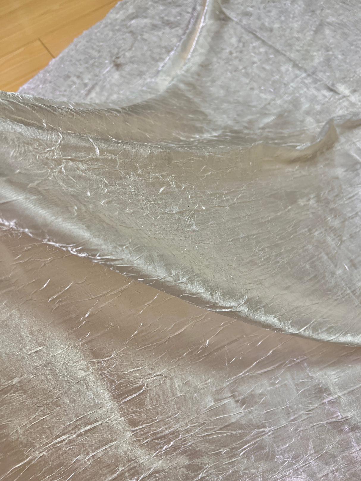 Ivory Crinkle Satin