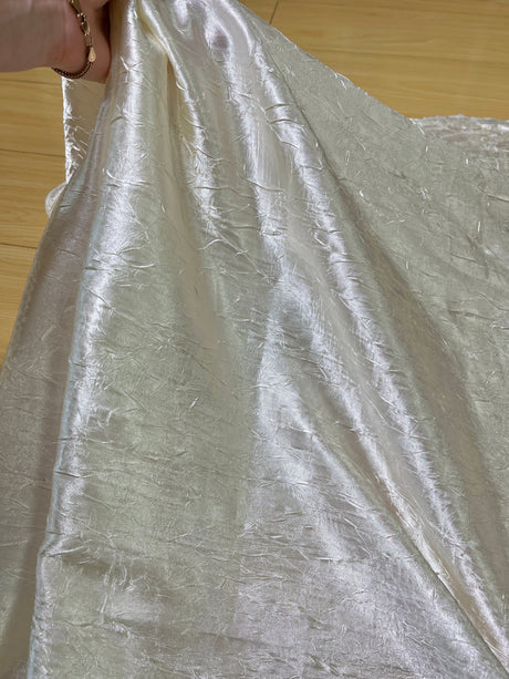 Ivory Crinkle Satin