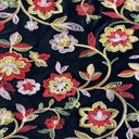 Embroidered Stretch Velvet Fabric Multicolor Floral