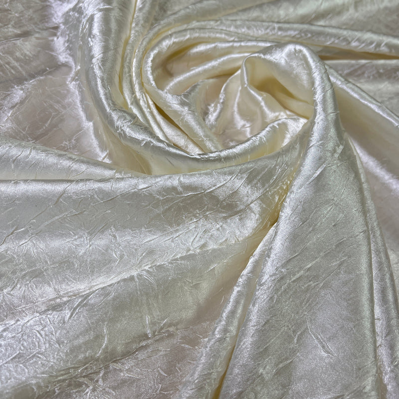 Ivory Crinkle Satin