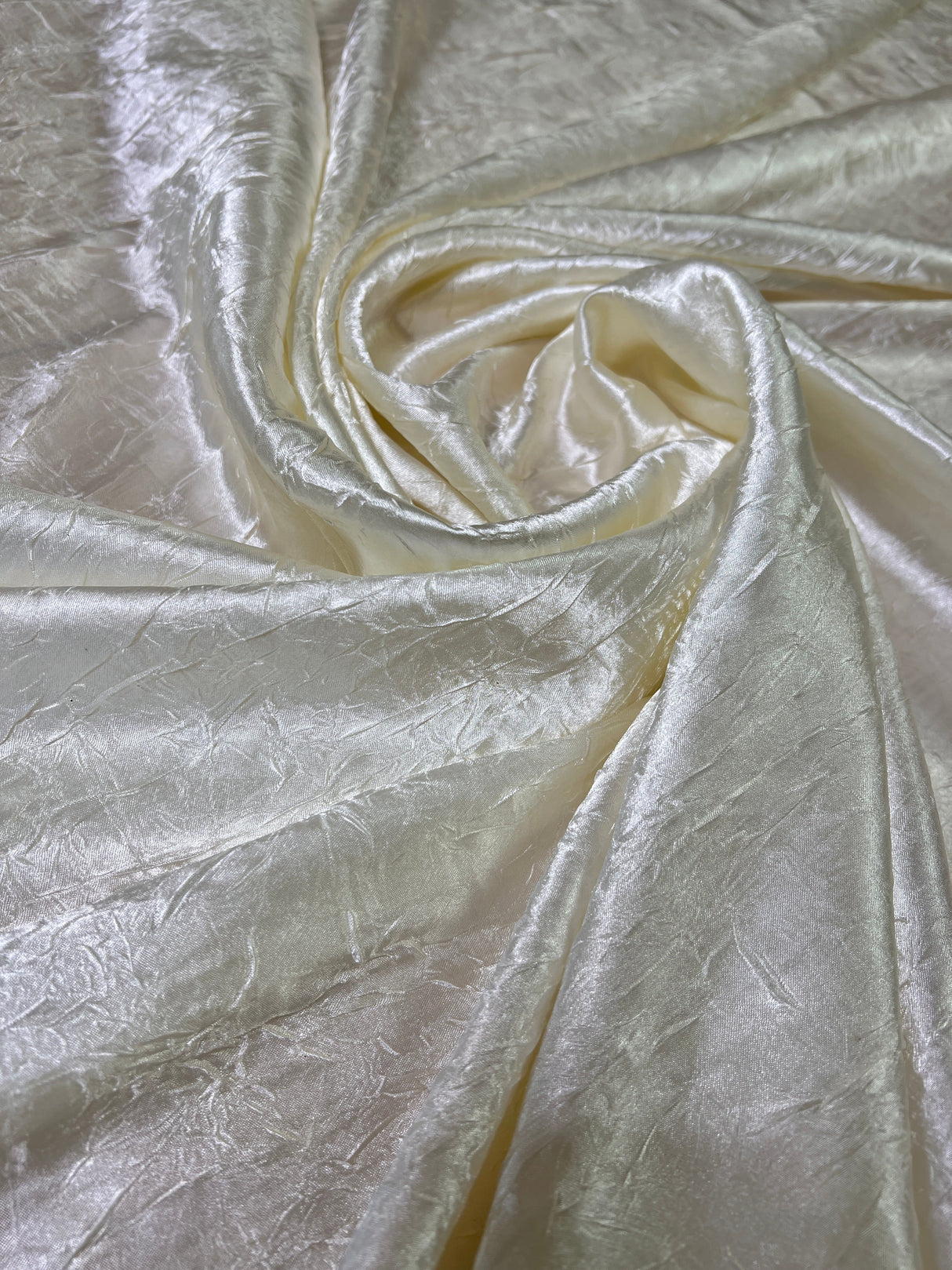Ivory Crinkle Satin