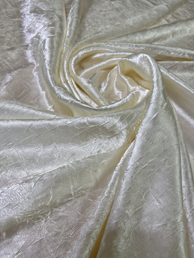 Ivory Crinkle Satin