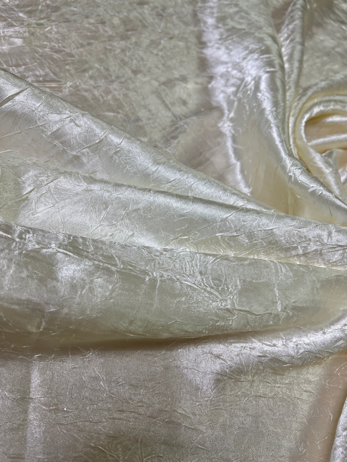 Ivory Crinkle Satin
