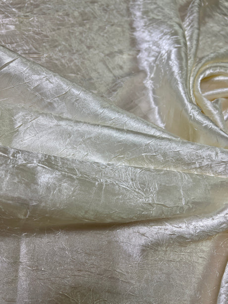 Ivory Crinkle Satin
