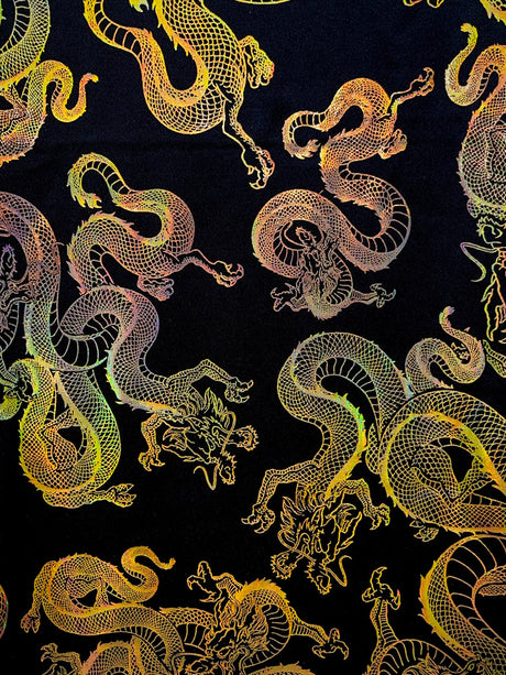 Dragon Empire Poly Spandex Foil Fabric - Shiny Reflective Holographic, 58"/60" Wide