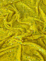 Yellow Iridescent Sequin on Velvet