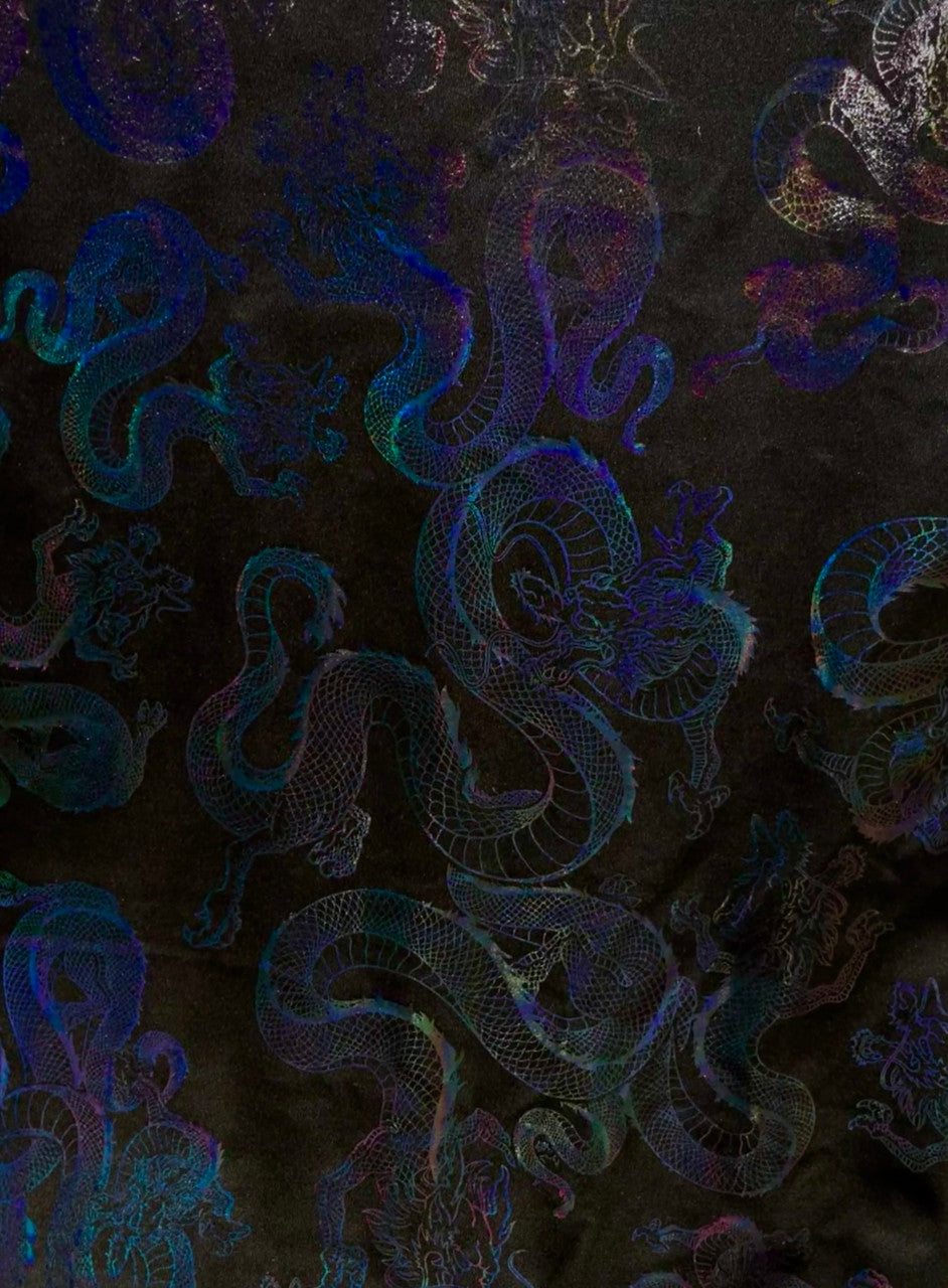 Dragon Empire Poly Spandex Foil Fabric - Shiny Reflective Holographic, 58"/60" Wide