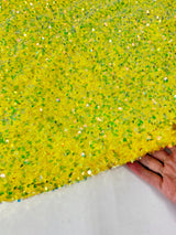 Yellow Iridescent Sequin on Velvet