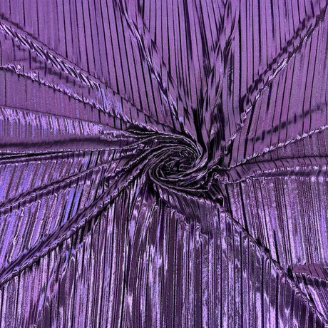 Metallic Pleated Foil Spandex Fabric