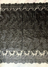 Black Embroidered Sequin Lace