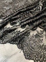 Black Embroidered Sequin Lace