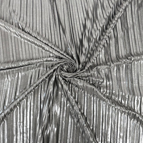 Metallic Pleated Foil Spandex Fabric