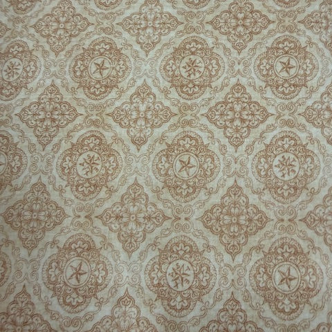 Cotton Fabric Western Geo Medallions Tan 44/45"