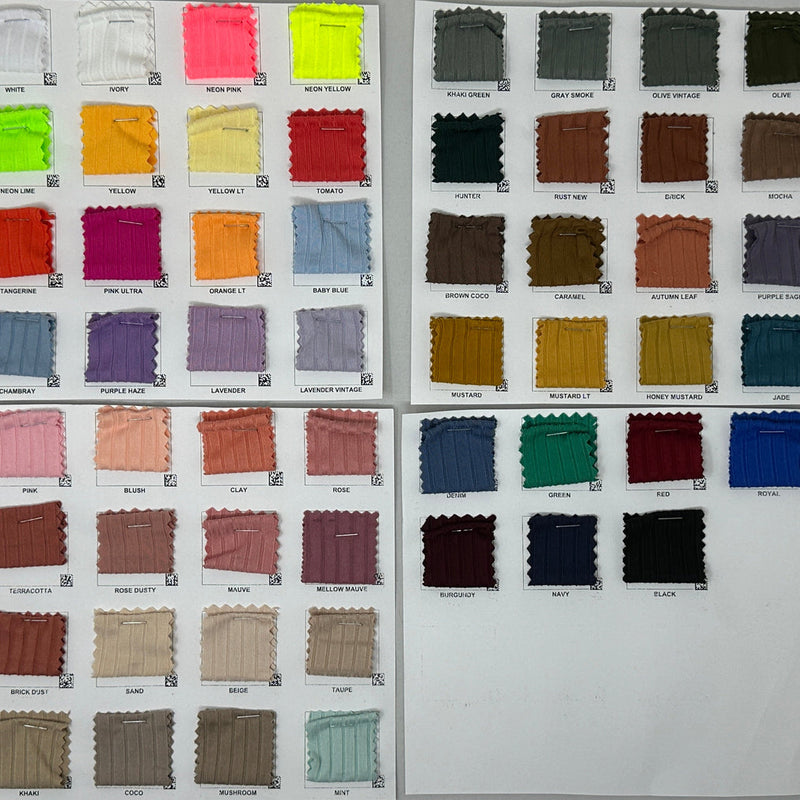 1 Yard 8x3 Yummy Brushed Rib Knit Solid Fabric Soft Stretchy 60 Inch Width