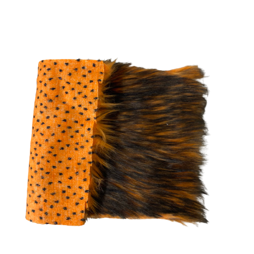 Husky Print Long Pile Shaggy Faux Fur Fabric - 50 Percent Acrylic 50 Percent Polyester Fabric, Husky Print, 60" Width, 2" Pile Length (1 Yard)