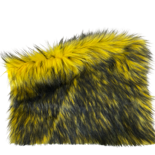 Husky Print Long Pile Shaggy Faux Fur Fabric - 50 Percent Acrylic 50 Percent Polyester Fabric, Husky Print, 60" Width, 2" Pile Length (1 Yard)