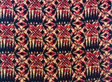Traditional Tapa Design Cotton Light Barkcloth Fabric - Polynesian Tapa Print, 45" Width (1 Yard)