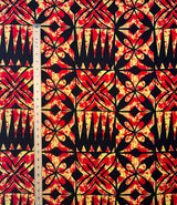Traditional Tapa Design Cotton Light Barkcloth Fabric - Polynesian Tapa Print, 45" Width (1 Yard)