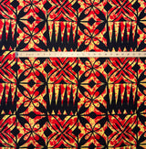 Traditional Tapa Design Cotton Light Barkcloth Fabric - Polynesian Tapa Print, 45" Width (1 Yard)