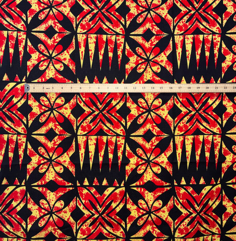 Cotton Light Barkcloth Traditional Tapa Design Fabric