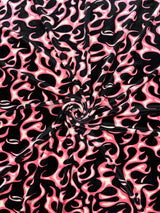 Pink Flame Printed Velvet Fabric - Pink Flame Print, 58" Width (1 Yard)