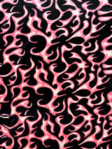 Pink Flame Printed Velvet Fabric - Pink Flame Print, 58" Width (1 Yard)