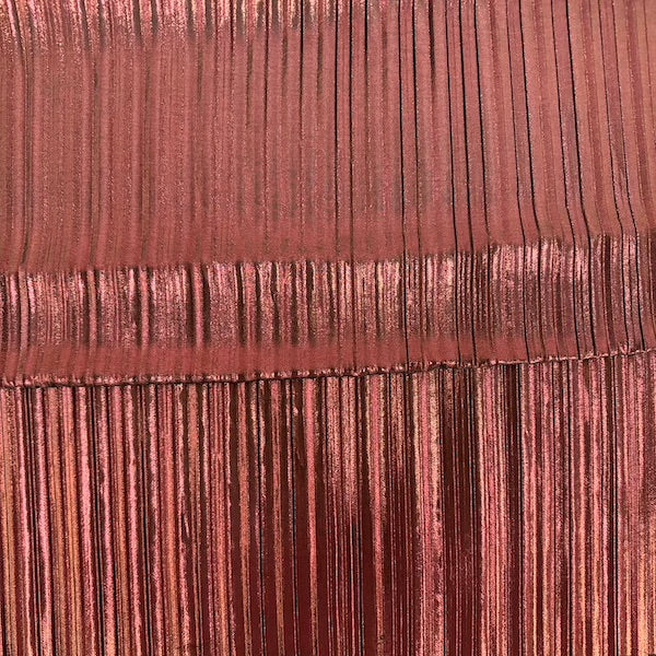 Metallic Pleated Foil Spandex Fabric - Fuchsia, 58" Width (1 Yard)