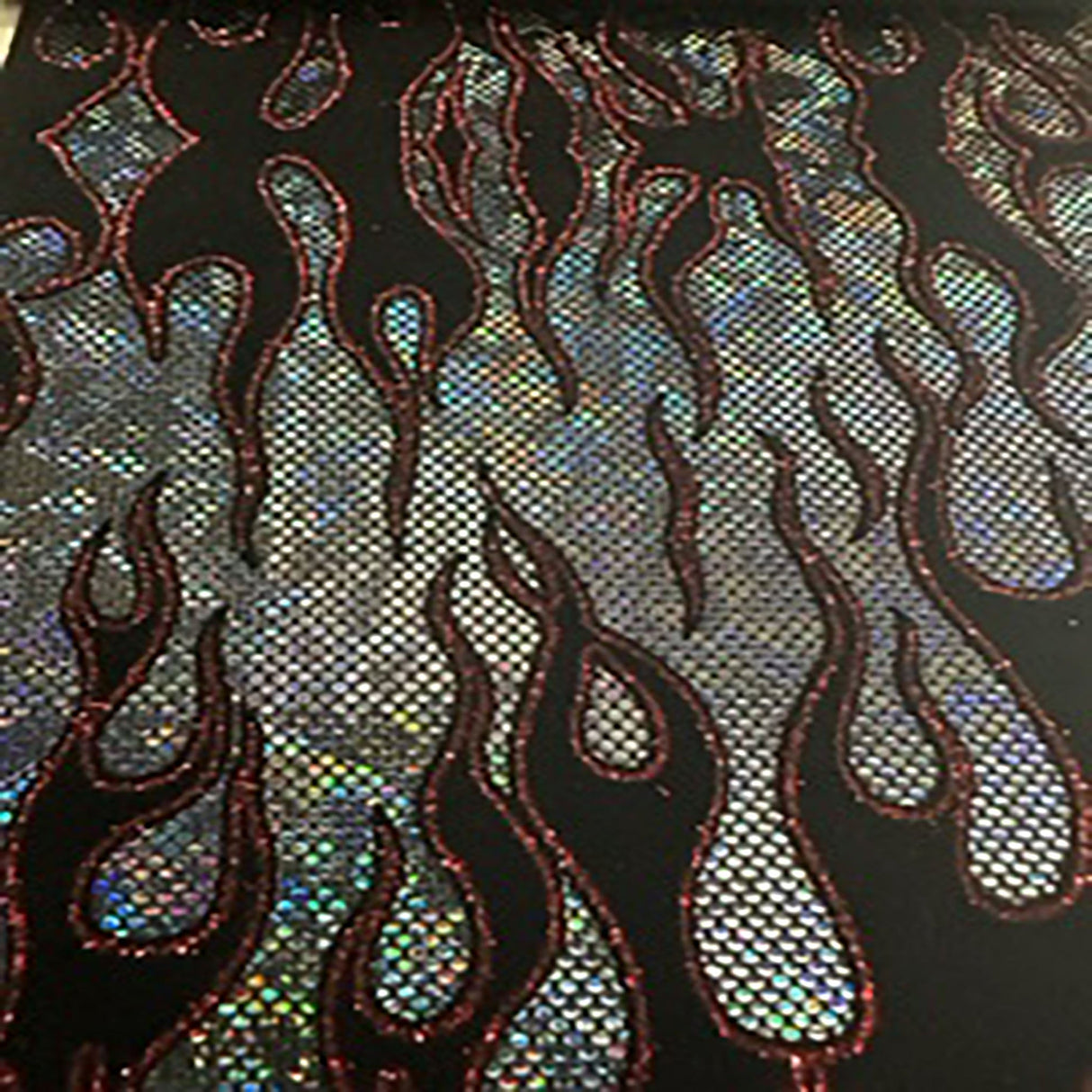 Nylon Spandex Hologram Flame Fabric 60"