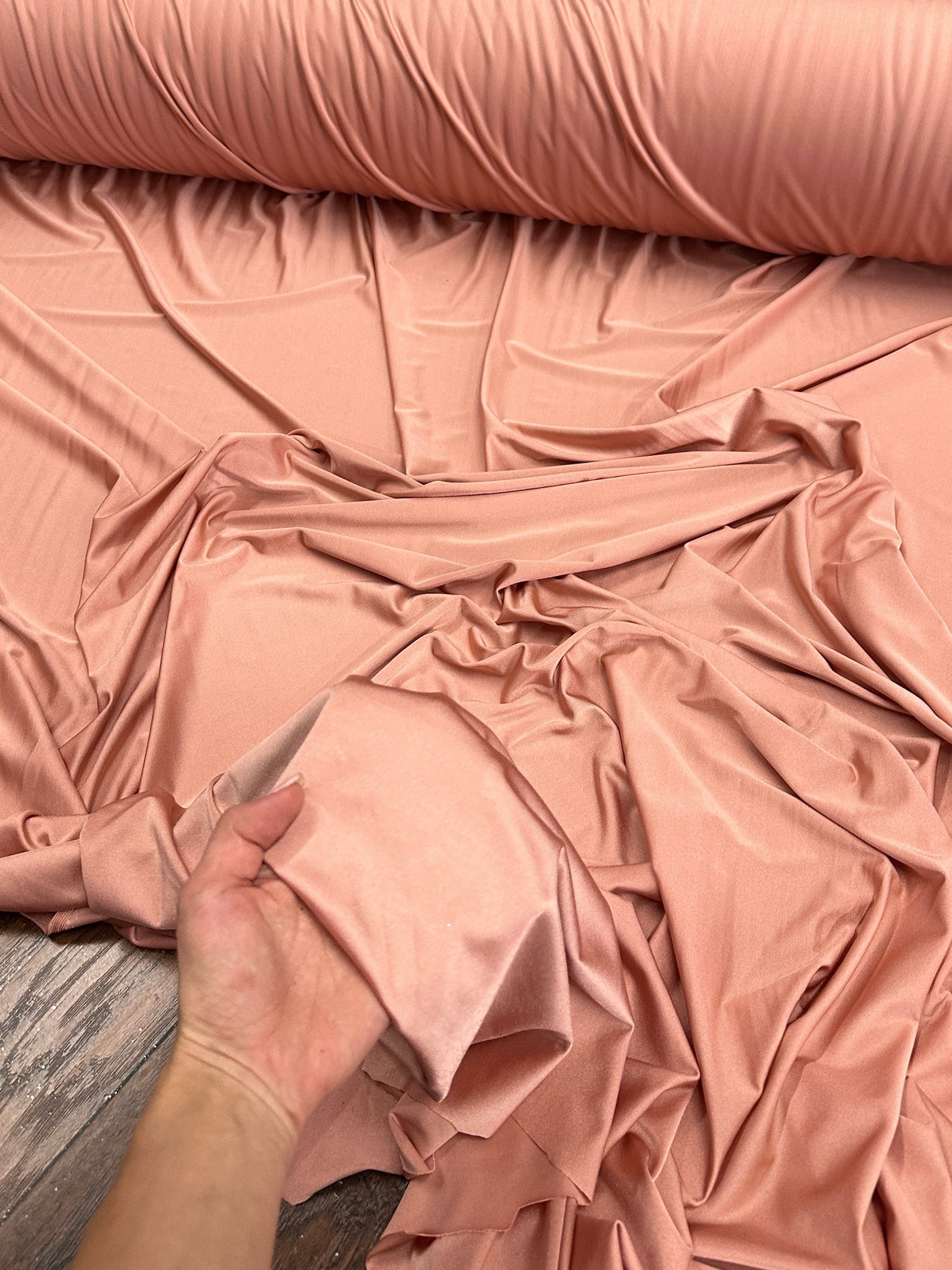 Shiny Yoga Spandex Dusty Rose