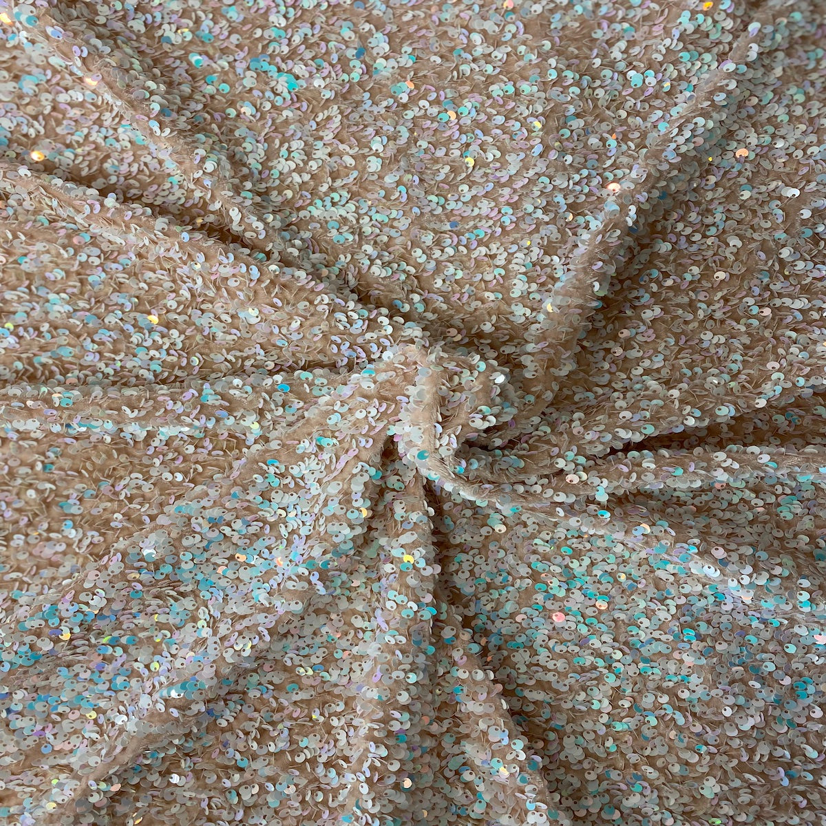 Sequins Embroidered Stretch Velvet Rodeo Fabric - 100 Percent Polyester Fabric, 2-Way Stretch, 60" Width, Sequins 54" Width, Multiple Colors (1 Yard)