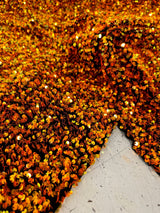 Iridescent Orange Sequin Velvet