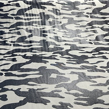 Polyester Spandex Army Stretch Silver Foil Fabric