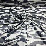 Polyester Spandex Army Stretch Silver Foil Fabric