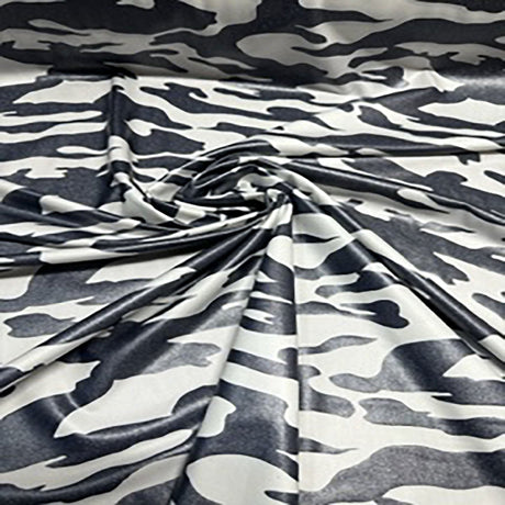 Polyester Spandex Army Stretch Silver Foil Fabric