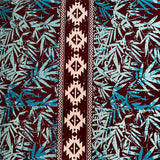Areca Palm Tree Leaves Light Barkcloth Fabric - Black And Green, All-Over Leaf Border, 45" Width (1 Yard)