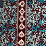 Areca Palm Tree Leaves Light Barkcloth Cotton Fabric - All-Over Areca Palm Tree Leaves, Single Border, 45" Width (1 Yard)