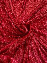 Fringe Sequin on Mesh Red