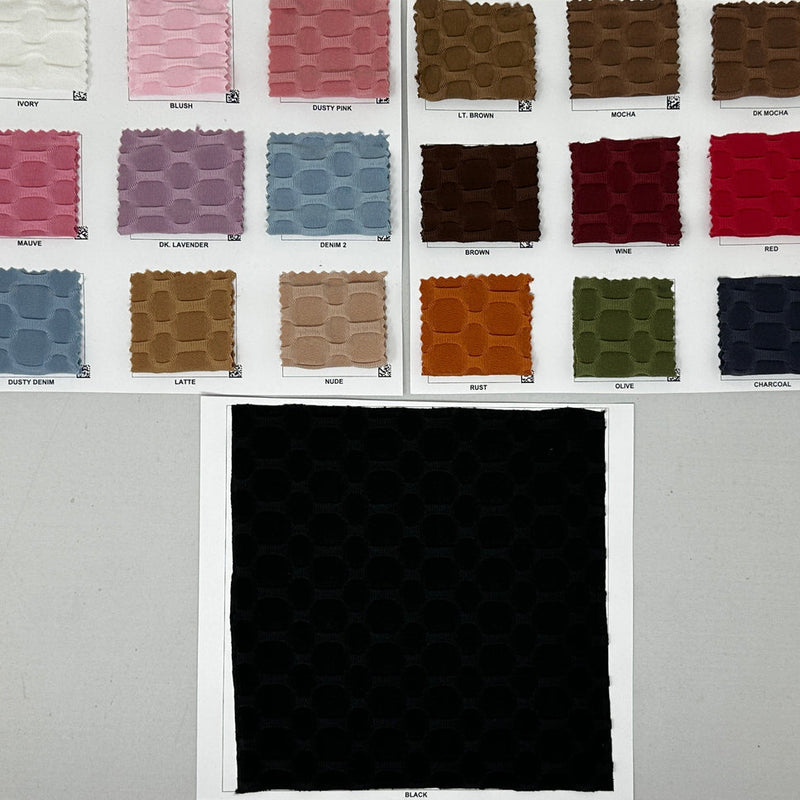1 Yard Honeycomb Knit Solid Fabric Textured Soft Stretch 60 Inch Width