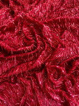 Fringe Sequin on Mesh Red