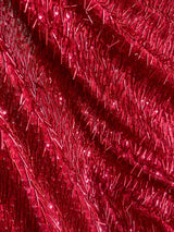 Fringe Sequin on Mesh Red