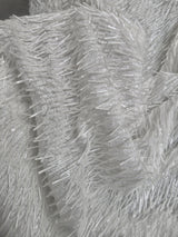 White Fringe Sequin on Mesh