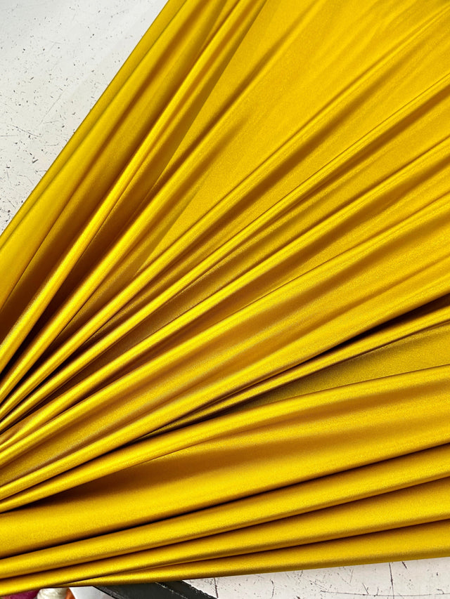 Shiny Nylon Spandex Mustard Gold