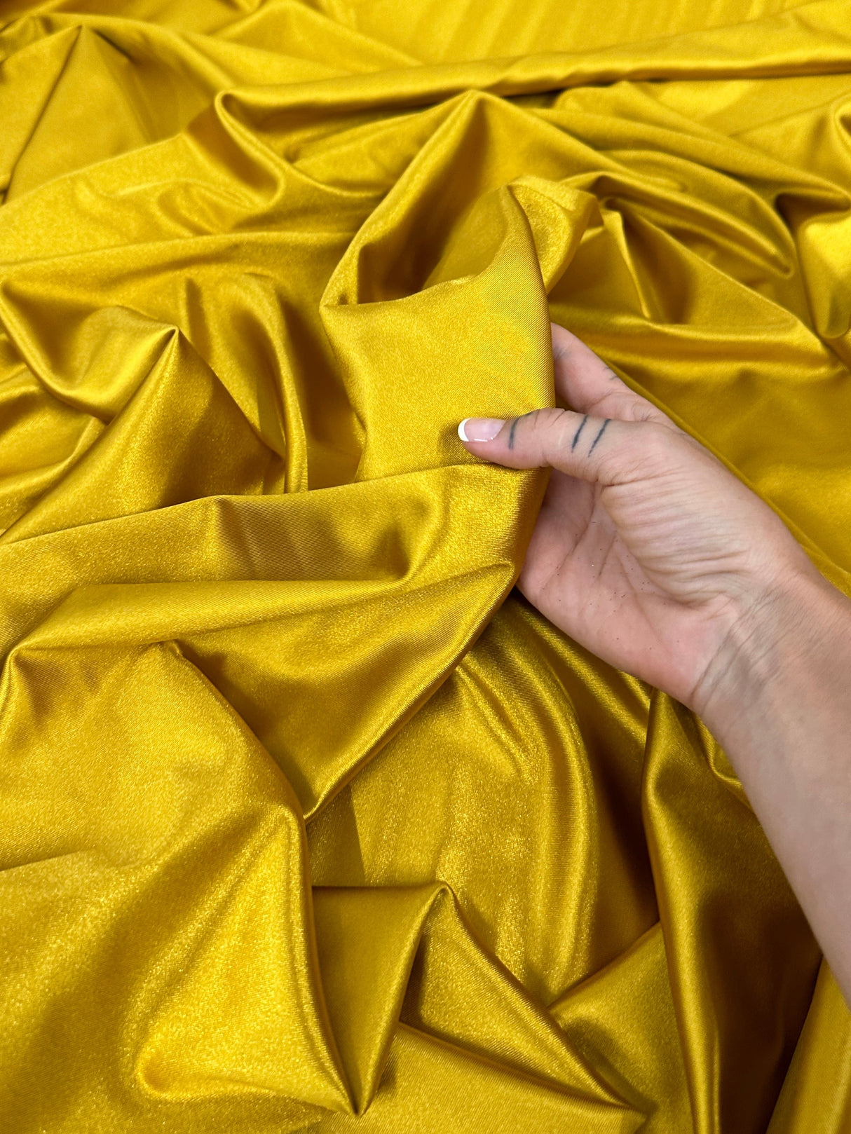 Shiny Nylon Spandex Mustard Gold
