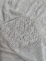 White Fringe Sequin on Mesh