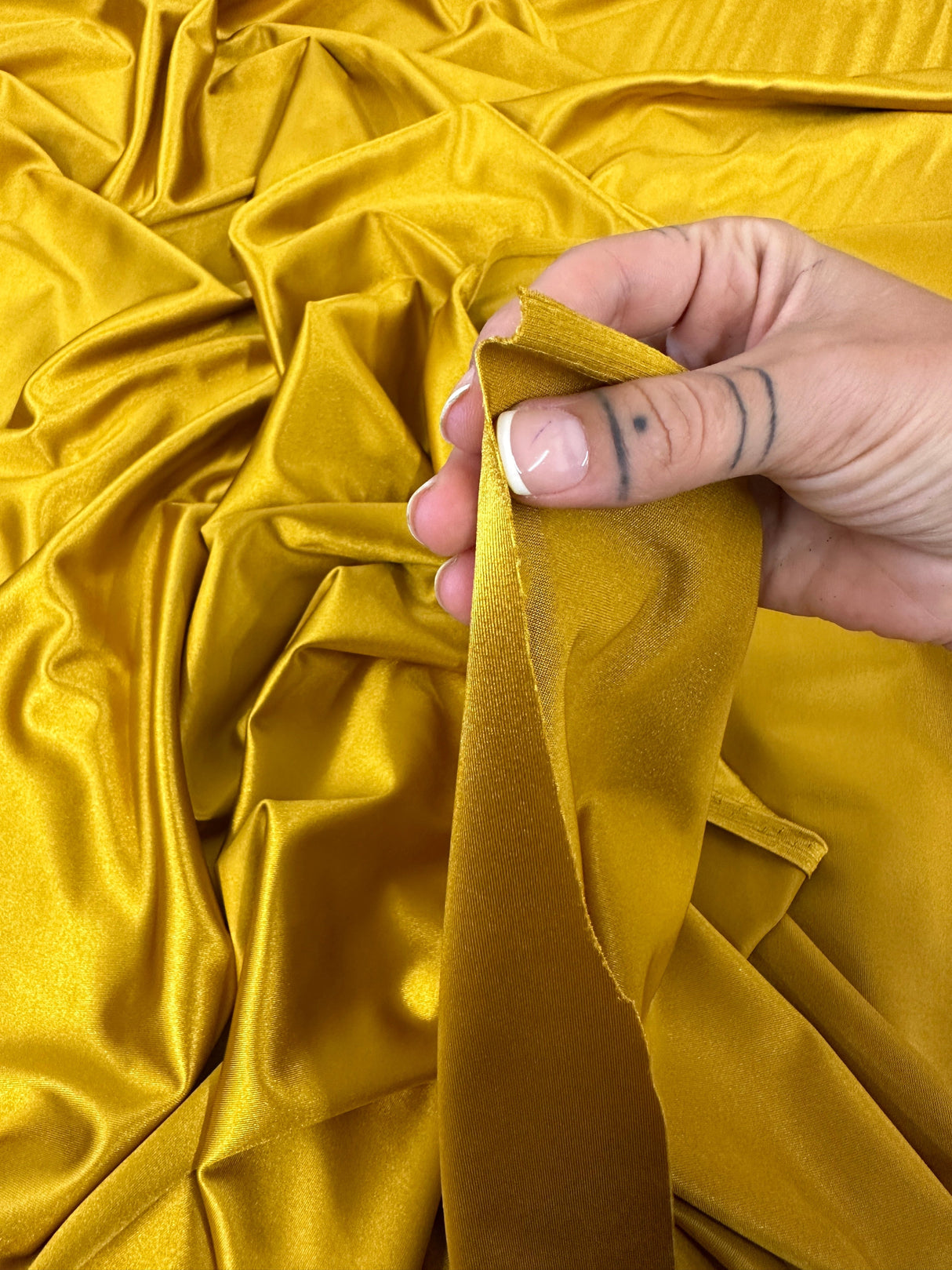 Shiny Nylon Spandex Mustard Gold