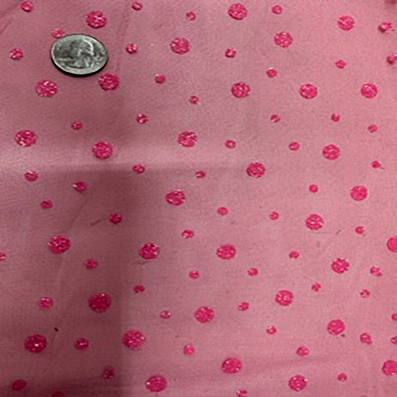 Polyester Mesh Glitter Dot Fabric Hot Pink 60"