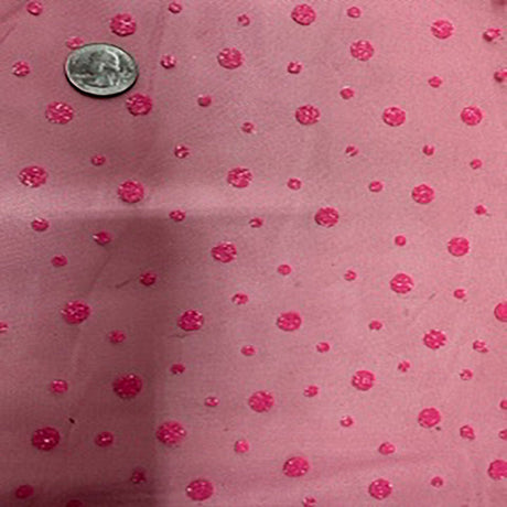Polyester Mesh Glitter Dot Fabric Hot Pink 60"