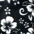 Hawaiian White Hibiscus Fields Black Anti Pill Premium Fleece Fabric,