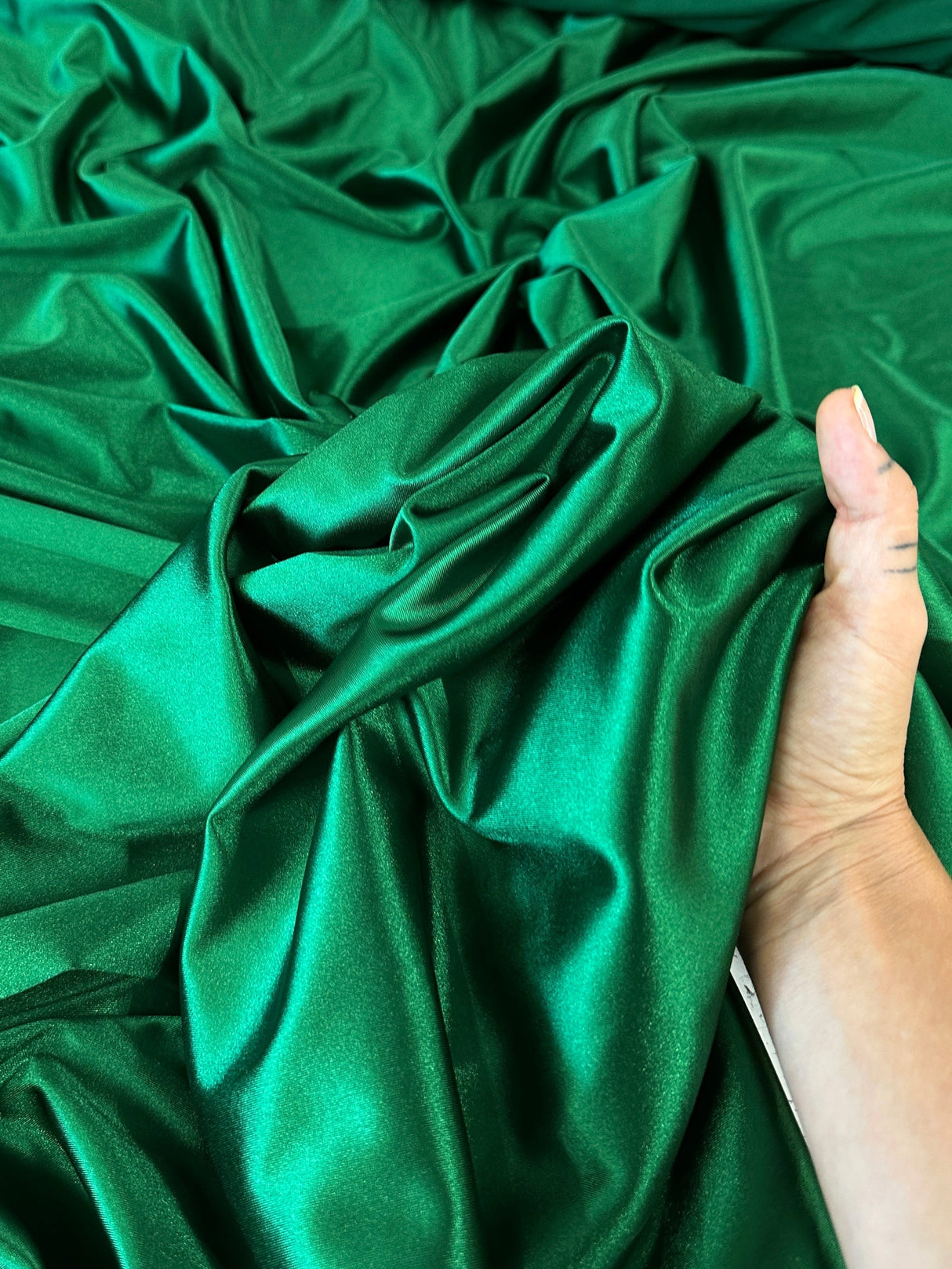 Shiny Nylon Spandex Diamond Green